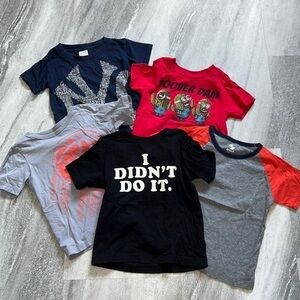 5 Boys tshirts size 3T, Yankees, graphic tees, basketball mix